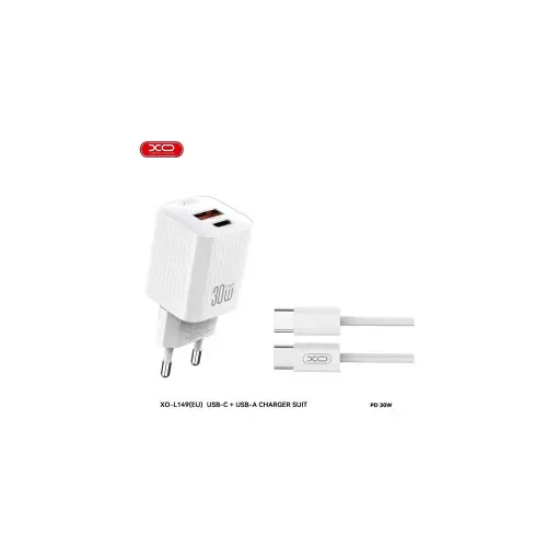 Încărcător de rețea XO PD 30W cu 2 porturi USB și cablu USB-C inclus Ultima șansă