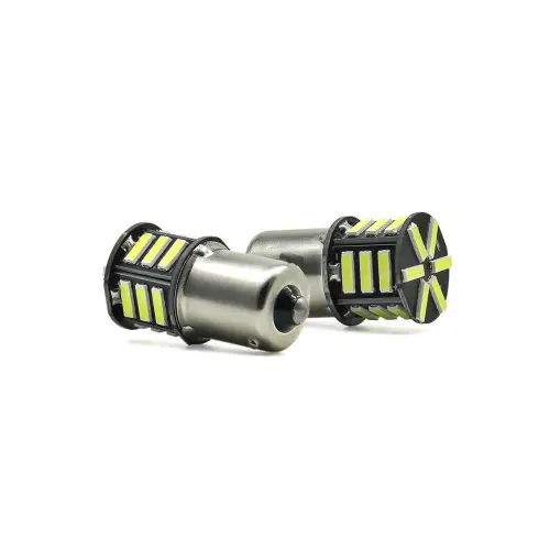 Set 2 becuri LED BAU15S 12V 21 SMD, 300 lm, lumină albă (HH015) Cel mai vândut