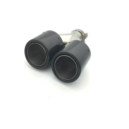 Calitate înaltă Ornament toba auto cu carcasa din carbon lucios 7,6 cm, cod 20S101-76