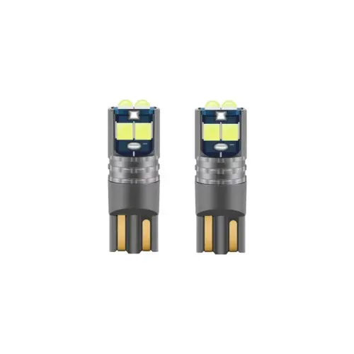 Set 2 becuri LED T10 Canbus 6x SMD 3030, 6000K alb, 400 lm/bec, 12–24V (HH022) Doar azi