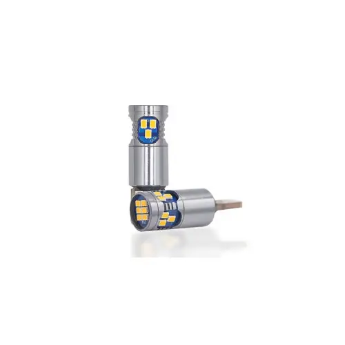 Set 2 becuri LED T10 Canbus 18 SMD, 12V, 400 lm, lumină galbenă (HH025) Livrare expres