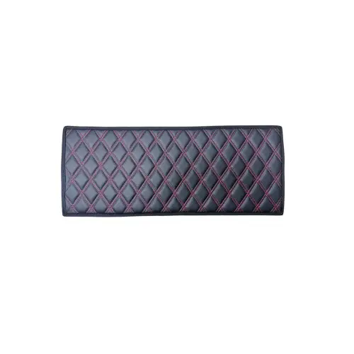 Covoraș tunel central auto din eco piele negru, cusătură roșie, 25x60 cm Transport gratuit