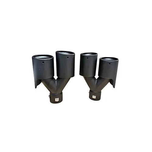 Bestseller Ornament tobă dublă negru mat, intrare 60 mm, ieșire 2x80 mm (dreapta/stânga)