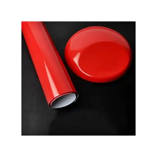 Transport gratuit Folie autocolanta auto din PVC rosu lucios 1.52 x 1 m, cu tehnologie eliminare bule