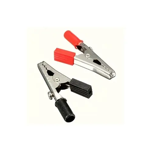 Cel mai bun preț Set 5 clești crocodil pentru baterie 5 cm roșu/negru, prindere fermă (TL-341)