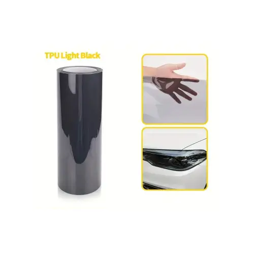 Calitate înaltă Folie PPF TPU premium pentru faruri și stopuri, 7.5 mil Light Black, rolă 0.6x15 m (TU001)