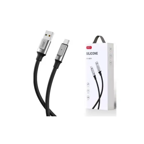 Cablu USB la Type-C 6A, 1 m, din silicon, pentru încărcare rapidă și date XO-NB251 Cumpărături sigure