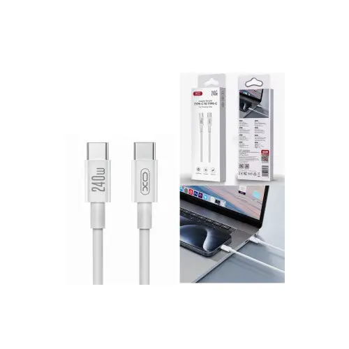 Cablu USB-C la USB-C 240W Quick Charge, 1 m, pentru încărcare și transfer date (XO-NB-Q298) Premium