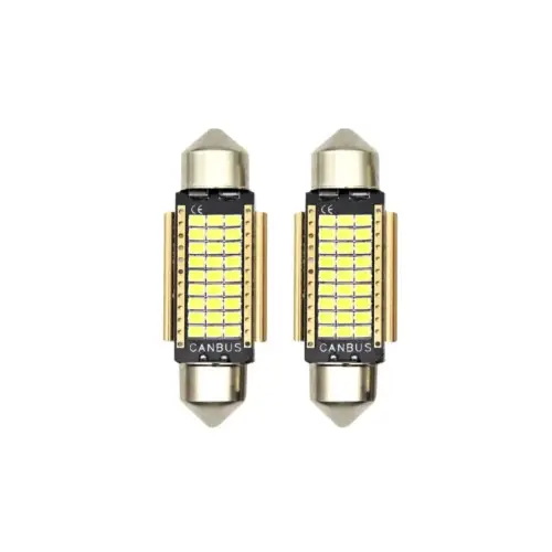 Disponibil imediat Set 2 becuri LED sofit 41 mm, 27 SMD 2016, 12V CANBUS, lumină albă (HL)