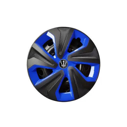 Calitate înaltă Set 4 capace roți Evo 15 inch, negru-albastru, ABS rezistent (WK2-1BL-15)