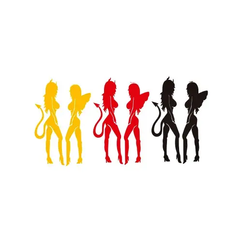 Abtibild auto Devil & Angel cu silueta decorativa, 13x10 cm, pentru exterior (YGT-15) Ofertă exclusivă
