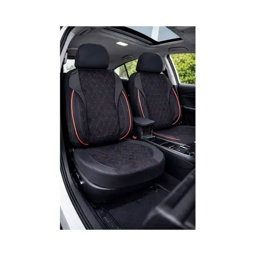 Huse scaune auto universale XL Premium fractionate, negru cu cusatura rosie, SUV/limuzina Reducere