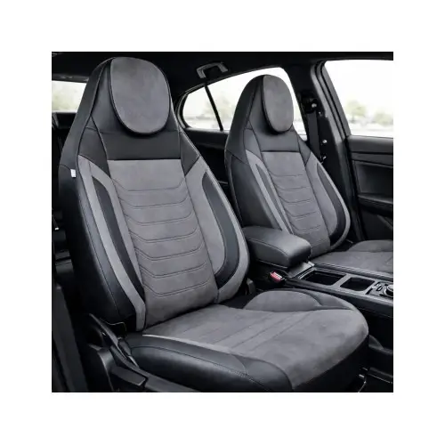 Cel mai bun preț Set huse scaune auto universale Premium fractionate, negru-gri, tetiera incorporata