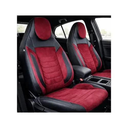 Premium Set huse scaune auto universale Premium, bancheta fractionata, negru-visiniu