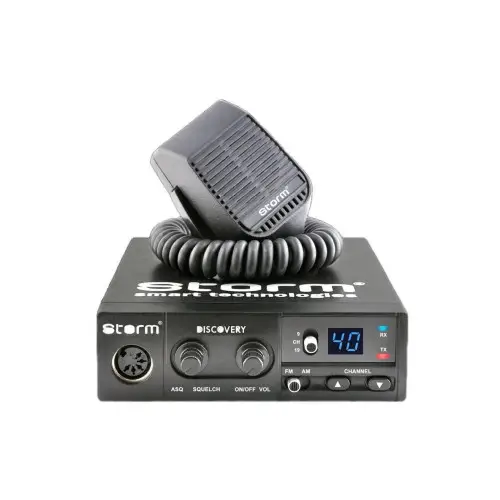 Lichidare de stoc Stație CB auto Storm Discovery 3, AM/FM 4W, 40 canale, ASQ, radiator