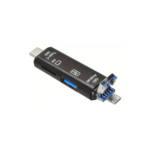 Cititor carduri memorie 5in1 OTG USB-C, Micro USB si USB-A pentru MicroSD Discount