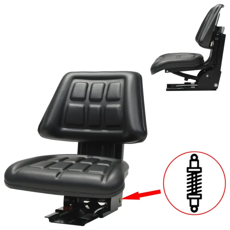 Scaun de tractor cu suspensie Negru GartenMobel Dekor Reduceri