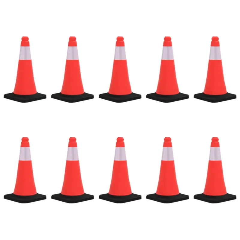Conuri de trafic reflectorizante cu baze grele, 10 buc., 50 cm GartenMobel Dekor Chilipir
