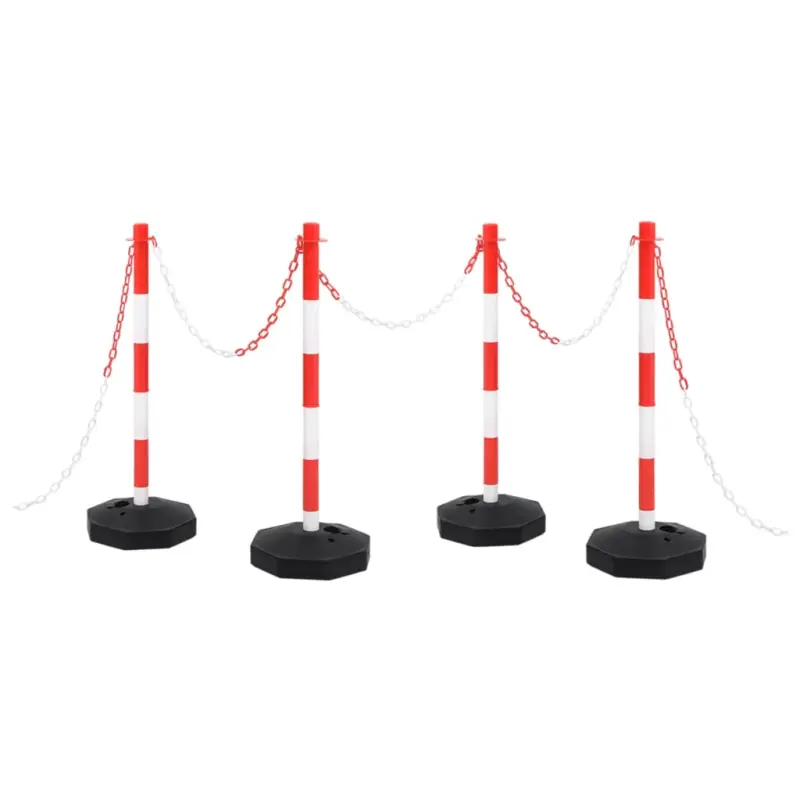 Cumpără online Set stâlp semnalizare trafic, cu lanț din plastic de 10 m GartenMobel Dekor