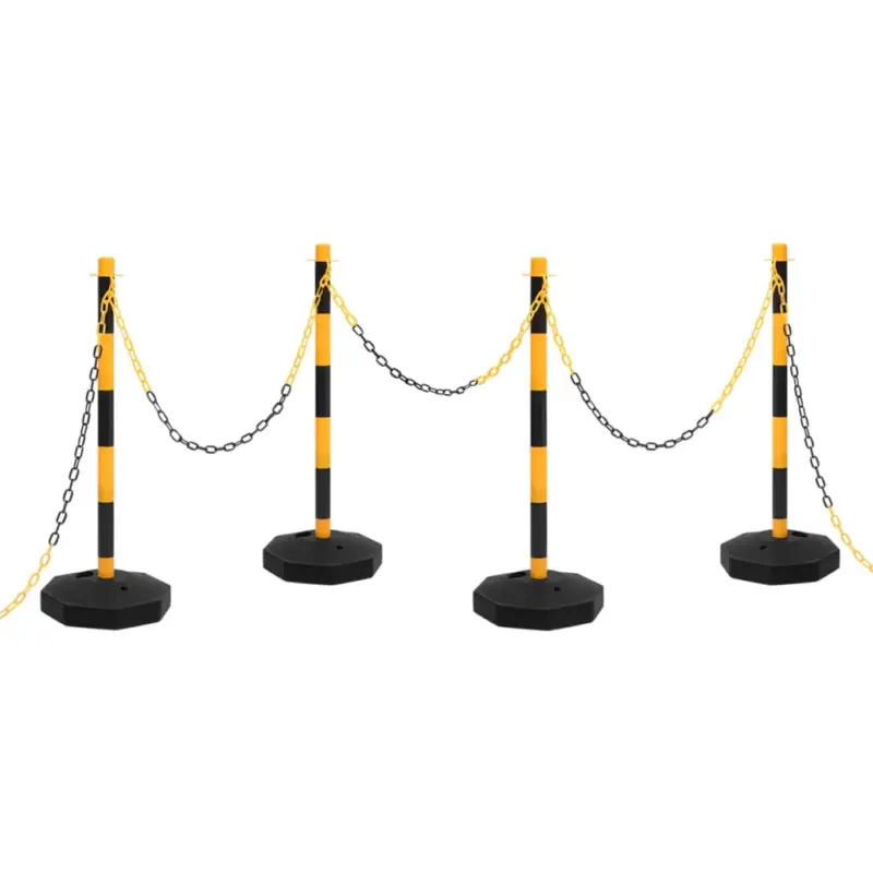 Set stâlp semnalizare trafic, cu lanț din plastic de 10 m GartenMobel Dekor Popular