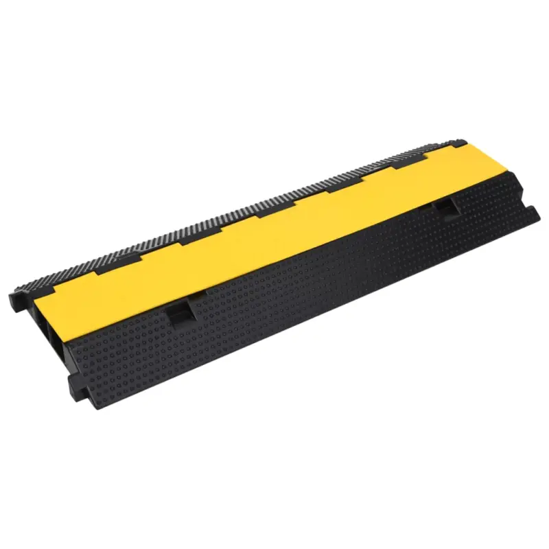 Rampă de protecție cabluri, 2 canale, 100 cm, cauciuc GartenMobel Dekor Reducere de preț